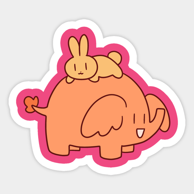 Bunny and Elephant Sticker by saradaboru